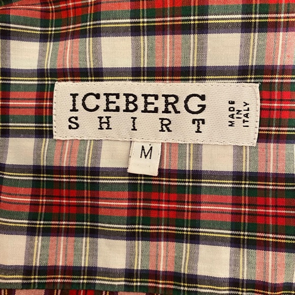 ICEBERG Men’s Plaid Button Down Shirt Sz XL - Picture 6 of 7
